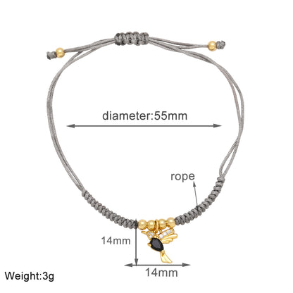 Simple Style Bird Rope Copper Plating Inlay Zircon 18k Gold Plated Bracelets