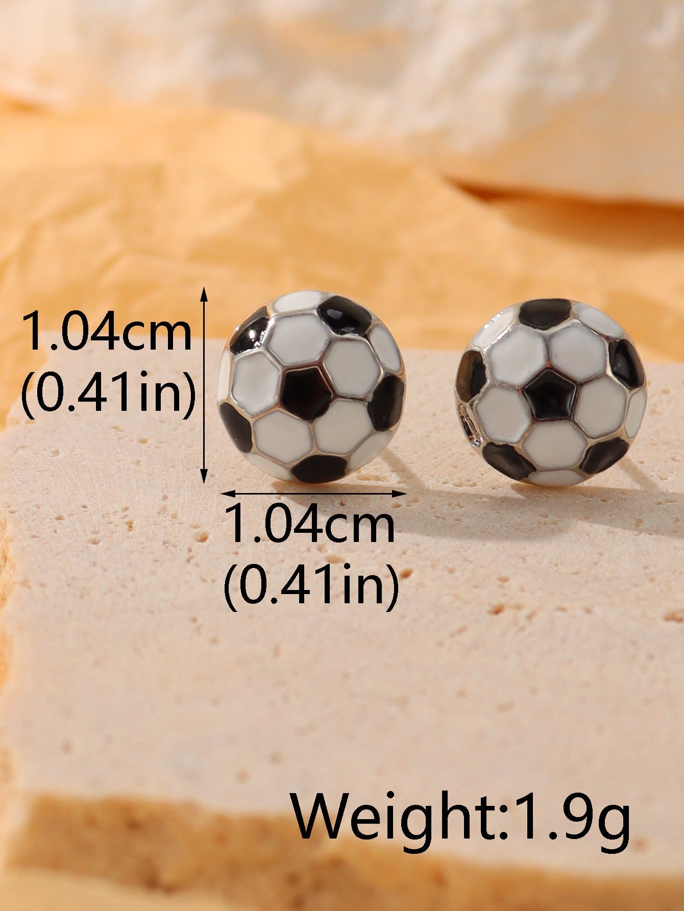 1 Pair Simple Style Sports Basketball Football Painted Epoxy Plating Alloy 14k Gold Plated Ear Studs