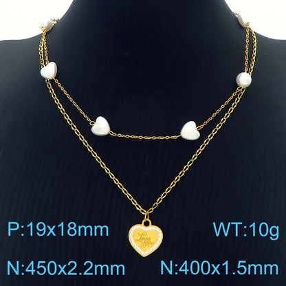 Simple Style Classic Style Heart Shape Titanium Steel Inlay Rhinestones Earrings Necklace