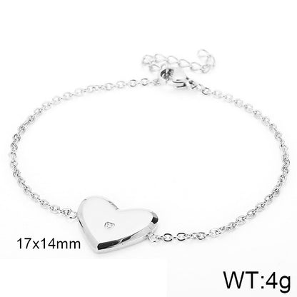 Simple Style Classic Style Heart Shape Titanium Steel Patchwork Bracelets Earrings Necklace