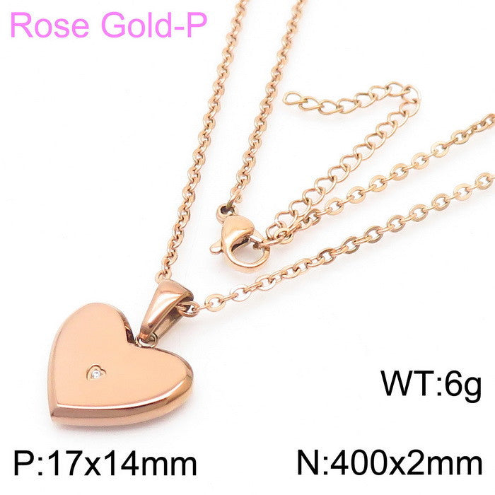 Simple Style Classic Style Heart Shape Titanium Steel Patchwork Bracelets Earrings Necklace