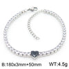 Basic Heart Shape Titanium Steel Inlay Zircon Tennis Bracelet