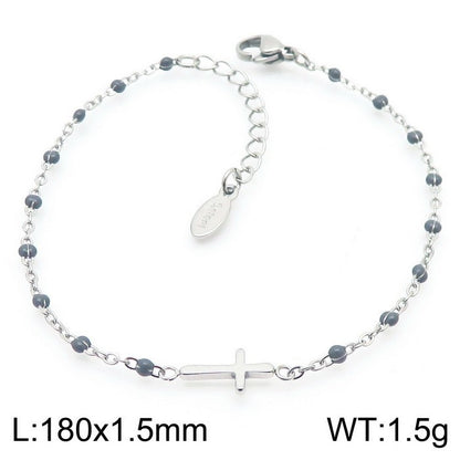 Simple Style Classic Style Cross Titanium Steel Plating Gold Plated Bracelets