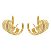 1 Pair Ig Style C Shape Layered Plating Inlay Copper Zircon 18k Gold Plated Ear Studs