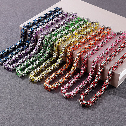 Simple Style Classic Style Color Block Titanium Steel Plating Chain Gold Plated Bracelets Necklace