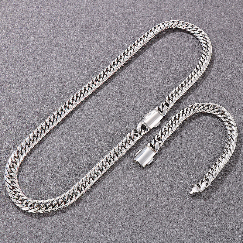 Simple Style Classic Style Solid Color Titanium Steel Chain Necklace