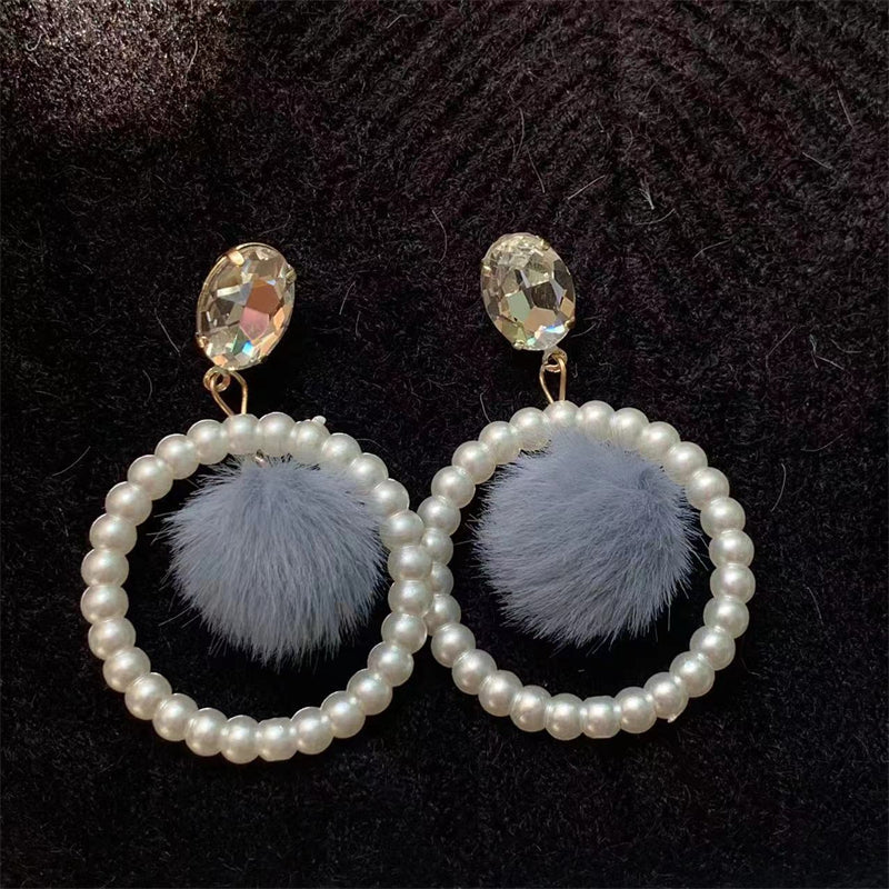 1 Pair Elegant Simple Style Geometric Imitation Pearl Alloy Drop Earrings