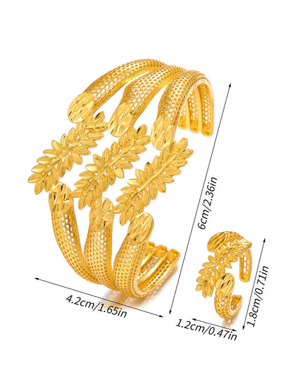 Elegant Simple Style Solid Color Copper 18k Gold Plated Rings Bracelets