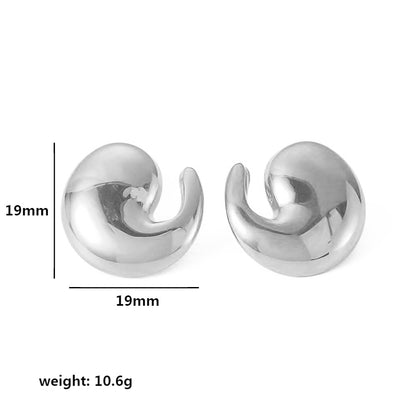 1 Pair Simple Style Solid Color Polishing Plating Stainless Steel 18k Gold Plated Ear Studs