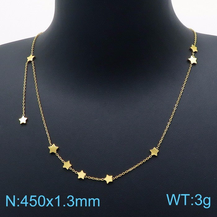 Wholesale Elegant Basic Star Titanium Steel Plating Necklace