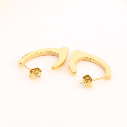 1 Pair Simple Style Classic Style Solid Color Plating Titanium Steel Gold Plated Ear Studs