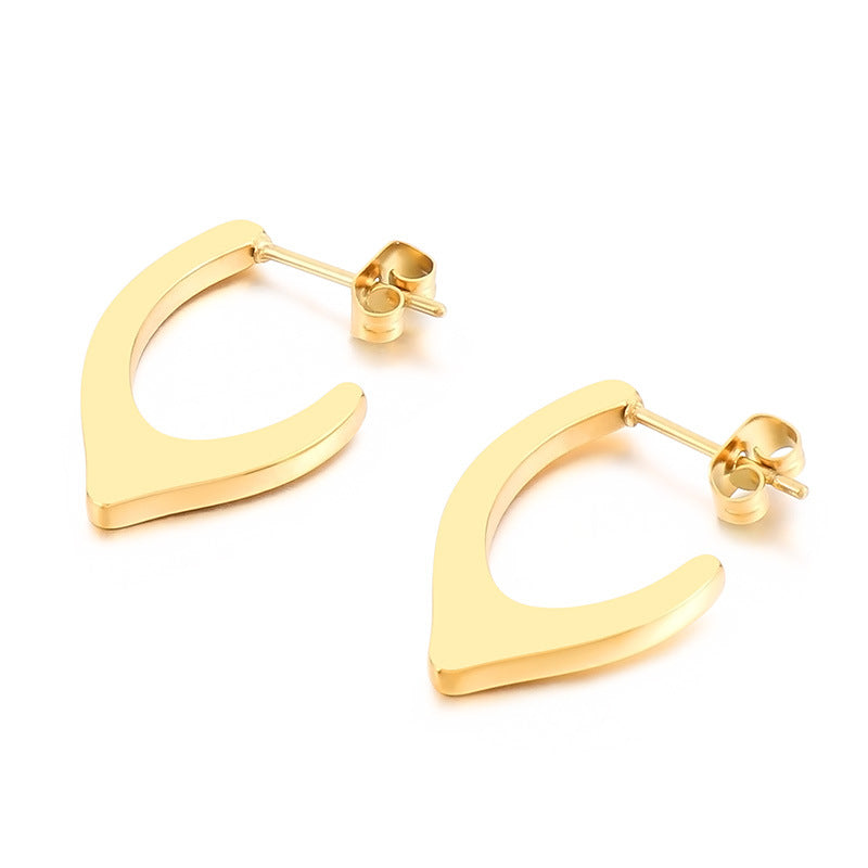 1 Pair Simple Style Classic Style Solid Color Plating Titanium Steel Gold Plated Ear Studs