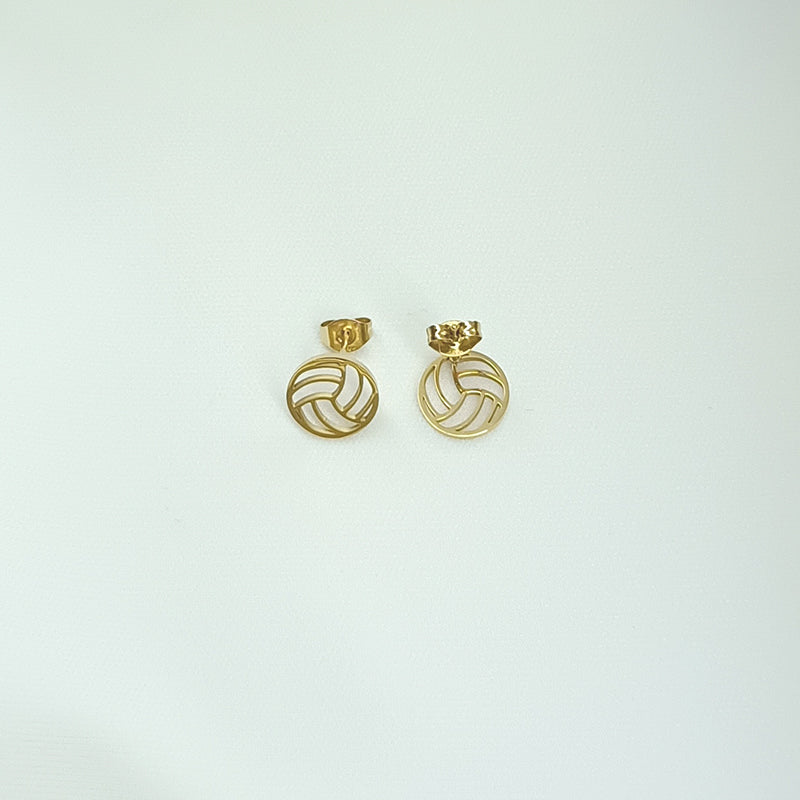 1 Pair Simple Style Football Plating Titanium Steel 18k Gold Plated Ear Studs