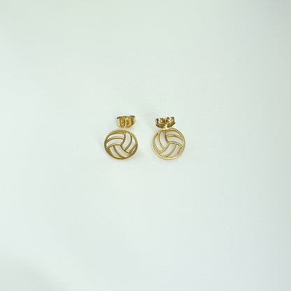 1 Pair Simple Style Football Plating Titanium Steel 18k Gold Plated Ear Studs