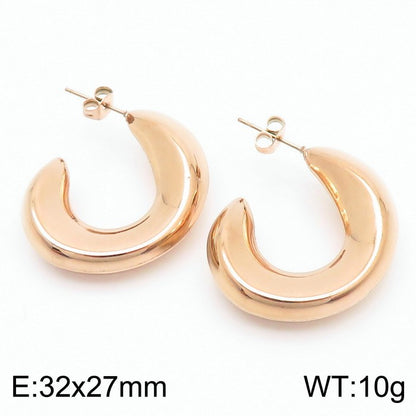 1 Pair Retro U Shape Geometric Plating Titanium Steel Earrings