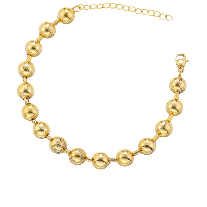 Casual Vintage Style Simple Style Solid Color Copper 18k Gold Plated Bracelets Necklace In Bulk