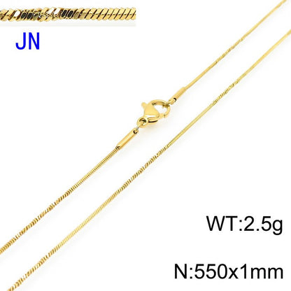 Wholesale Simple Style Solid Color Titanium Steel Chain Necklace