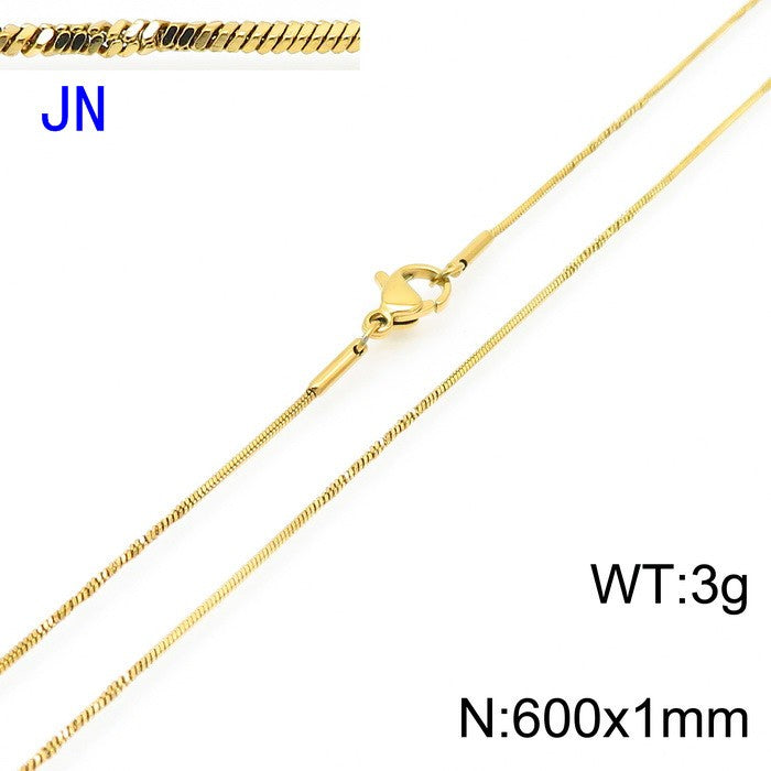 Wholesale Simple Style Solid Color Titanium Steel Chain Necklace