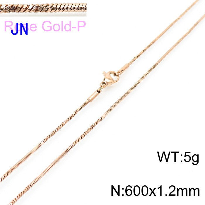 Wholesale Simple Style Solid Color Titanium Steel Chain Necklace