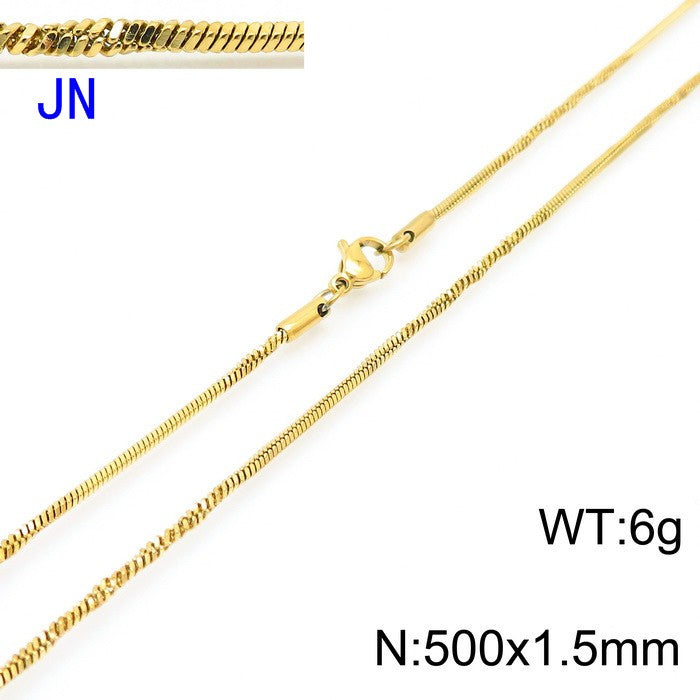 Wholesale Simple Style Solid Color Titanium Steel Chain Necklace