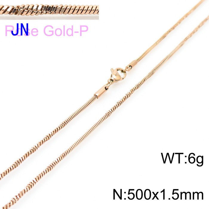 Wholesale Simple Style Solid Color Titanium Steel Chain Necklace