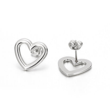 1 Pair Basic Geometric Heart Shape Elephant Plating Titanium Steel Ear Studs