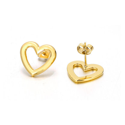 1 Pair Basic Geometric Heart Shape Elephant Plating Titanium Steel Ear Studs