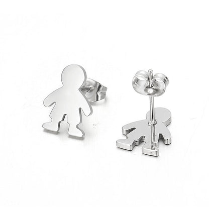 1 Pair Basic Geometric Heart Shape Elephant Plating Titanium Steel Ear Studs