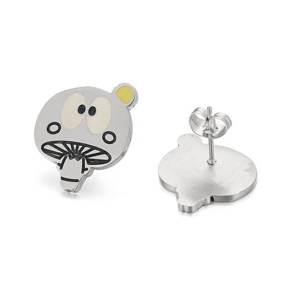 1 Pair Cartoon Style Cartoon Character Plating Titanium Steel Ear Studs