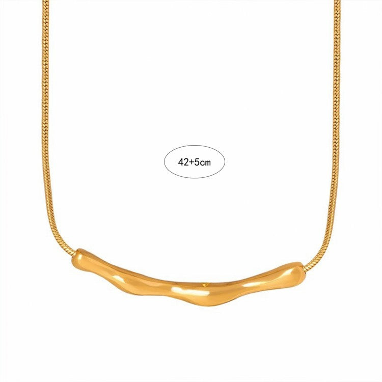 Simple Style Commute Solid Color Stainless Steel Plating 18k Gold Plated Necklace