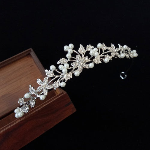 Simple Style Flower Imitation Pearl Alloy Rhinestone Hair Band 1 Piece