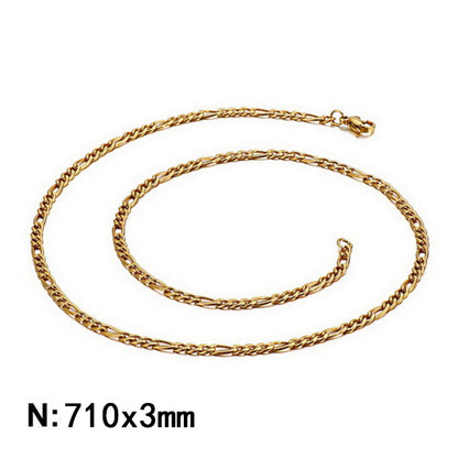 Wholesale Classic Style Solid Color Titanium Steel Chain Necklace