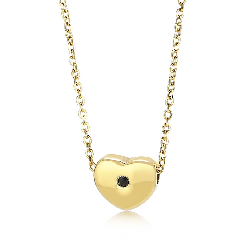 Wholesale Simple Style Classic Style Heart Shape Titanium Steel Hollow Out Pendant Necklace