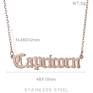 Wholesale Streetwear Letter Constellation Titanium Steel Pendant Necklace