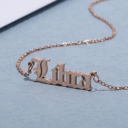 Wholesale Streetwear Letter Constellation Titanium Steel Pendant Necklace