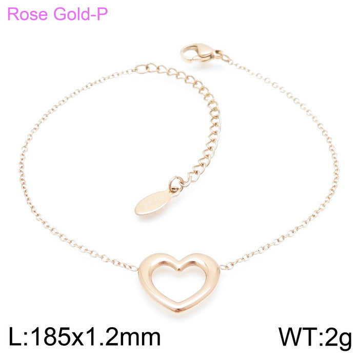 Basic Heart Shape Stainless Steel Titanium Steel Plating Jewelry Set