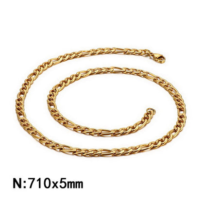 Wholesale Classic Style Solid Color Titanium Steel Chain Necklace