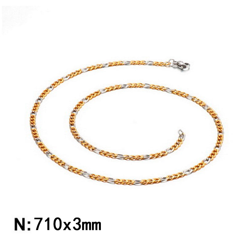 Wholesale Classic Style Solid Color Titanium Steel Chain Necklace