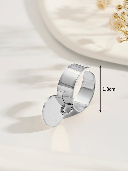 Simple Style Classic Style Solid Color Stainless Steel Plating 18k Gold Plated Rose Gold Plated Charm Rings