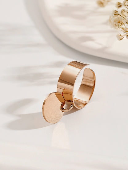 Simple Style Classic Style Solid Color Stainless Steel Plating 18k Gold Plated Rose Gold Plated Charm Rings