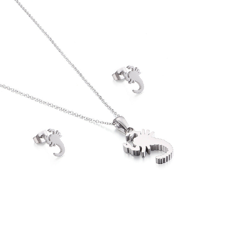 Simple Style Animal Stainless Steel Titanium Steel Earrings Necklace