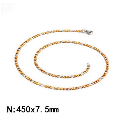 Wholesale Classic Style Solid Color Titanium Steel Chain Necklace