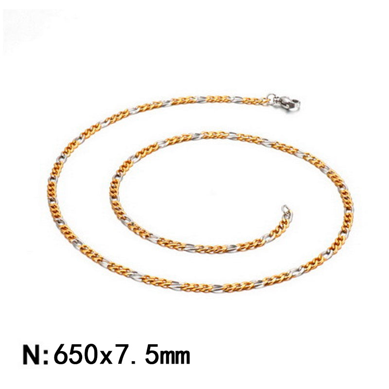 Wholesale Classic Style Solid Color Titanium Steel Chain Necklace