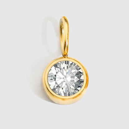 1 Piece Stainless Steel Rhinestones 14K Gold Plated Rose Gold Plated Round Polished Pendant