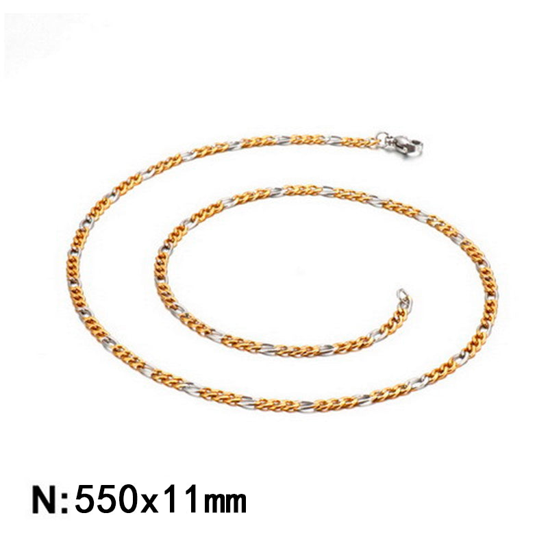 Wholesale Classic Style Solid Color Titanium Steel Chain Necklace