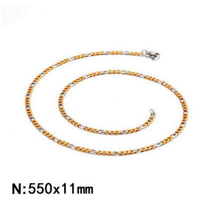 Wholesale Classic Style Solid Color Titanium Steel Chain Necklace