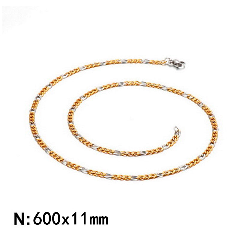 Wholesale Classic Style Solid Color Titanium Steel Chain Necklace