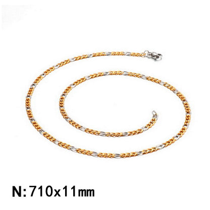 Wholesale Classic Style Solid Color Titanium Steel Chain Necklace