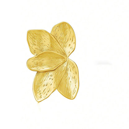 1 Pair Simple Style Classic Style Flower Plating Stainless Steel 18k Gold Plated Ear Studs