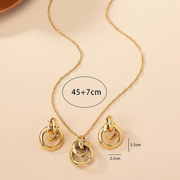 Vintage Style Geometric Solid Color Metal Plating Women's Jewelry Set